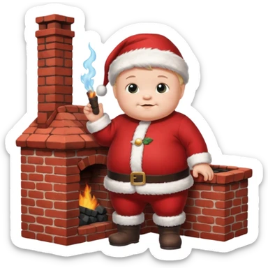 baby santa with chimney sticker