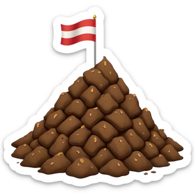 Indonesian flag but poop in mid in flag sticker