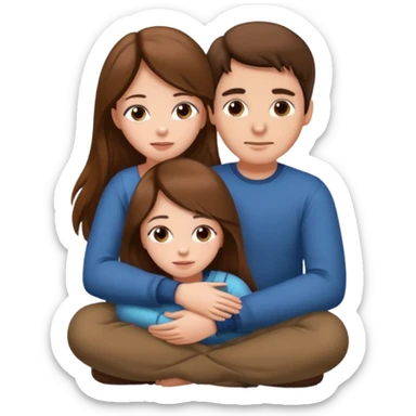 Girl sitting on guys lap head in her hands  sticker