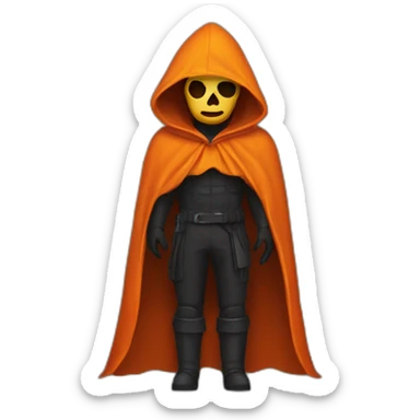 Death wear in orange cape sticker