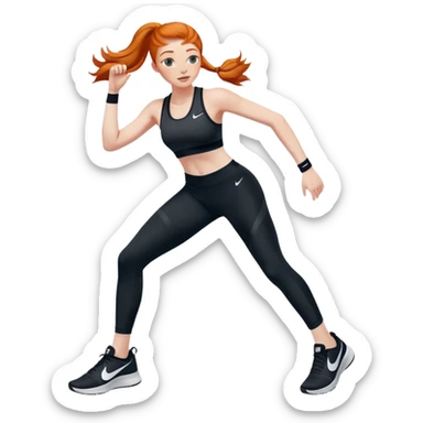 ginger girl wearing nike pro leggins sticker