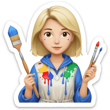 woman painter sticker