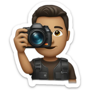 Photographer with dark brown hair sticker