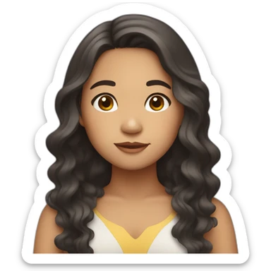 Filipino girl with wavy hair sticker