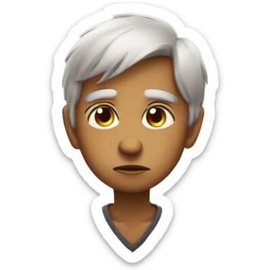 tongu out sad eyes sticker