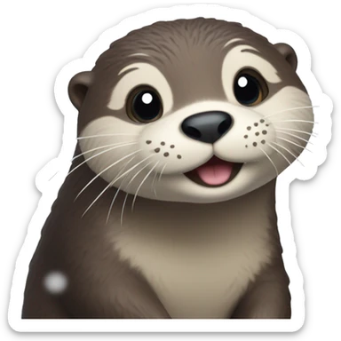 Happy Otter in snow  sticker