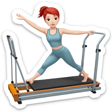 Pilates + red hair + white girl + reformer + single  sticker