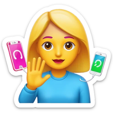 a single bimoji showing the action of contact us sticker
