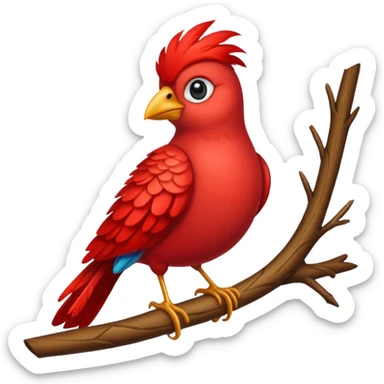 red feathered bird sticker
