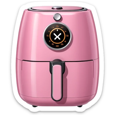 Realistic pink air fryer sticker