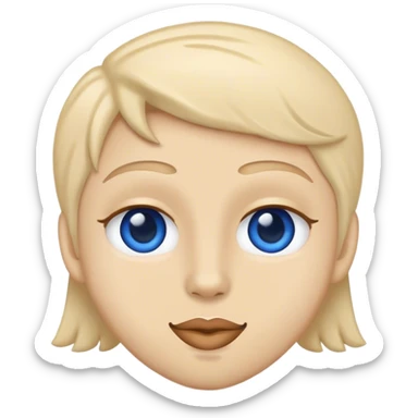 Navy blue heart eyes face sticker