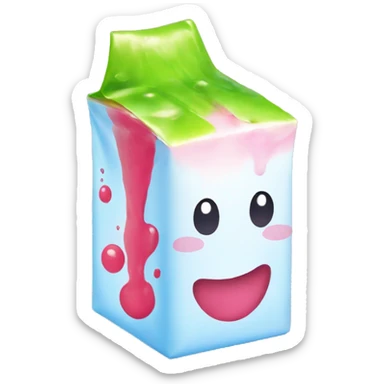 cute japanese Juice box with slime  sticker