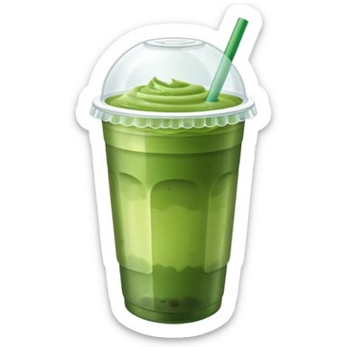 iced matcha plastic cup with lid sticker