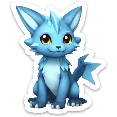 a anthro chibi-style dark-type-ice-type Fakémon-hybrid full body sticker