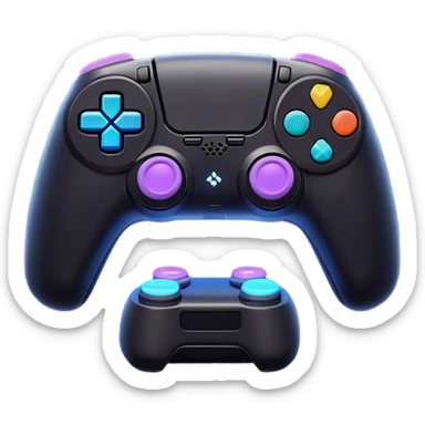 Clash of Clans aesthetic: Cinematic Playful PlayStation 5 Console Portrait Emoji, rendered in a 3D vector-style similar to standard emojis with minimal shading and bold, simplified shapes. A compact, distinct form with signature details, softly glowing with a cutting-edge console technology charm. Simplified yet unmistakably iconic, highly detailed and consistent, glowing with a soft radiance and high shine. Stylized with a touch of technological advancement and a soft glowing outline, capturing the essence of a beloved gaming relic with a friendly, playful manner! sticker