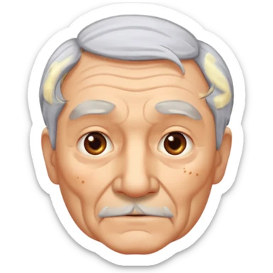 old man with wrinkles, age spots, and gray hair sticker