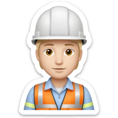 Ingeniero civil con casco blanco  sticker