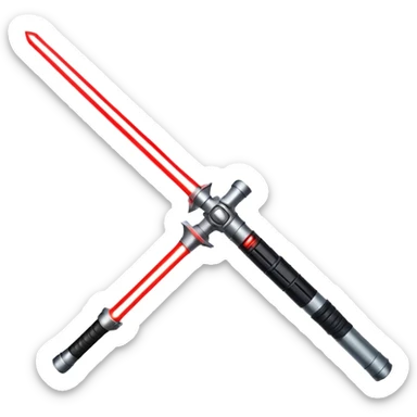lightsaber with glowing red blade and simple hilt sticker