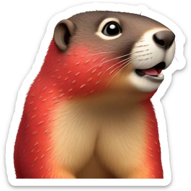 Strawberry marmot  sticker