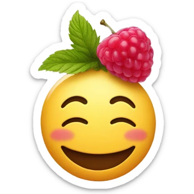 Smiley with raspberry sticker