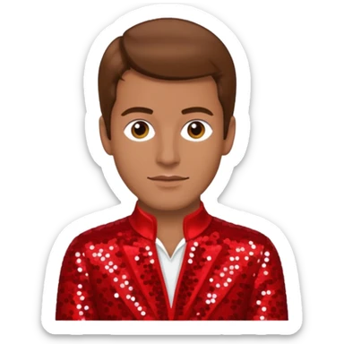 Peter Allen with Brown Hair, Red Sequin Outfit sticker