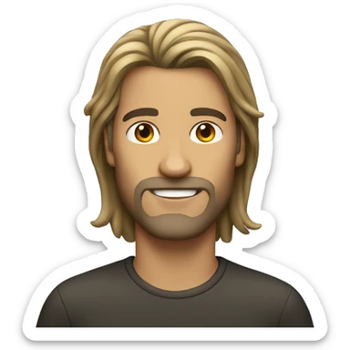 man with mid-long and brohair sticker