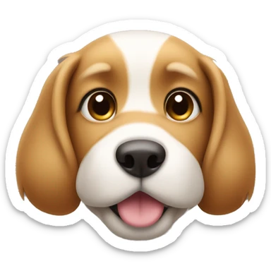 cute dog with tan fur and white stripe down its nose and ears that flop halfway up. sticker