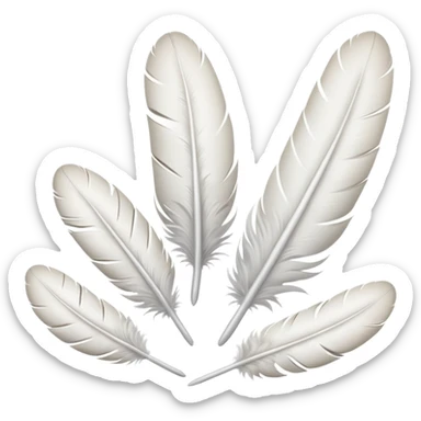 A dovetail consisting of white feathers. Without the dove. sticker