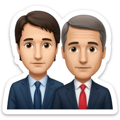 Justin Trudeau vs Mark Carney sticker