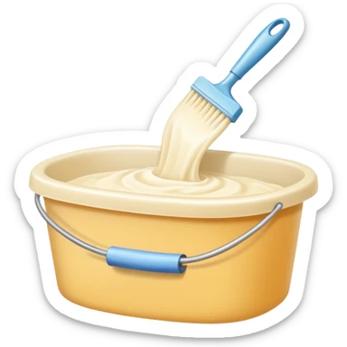 Realistic cleaning essentials with cream color sticker