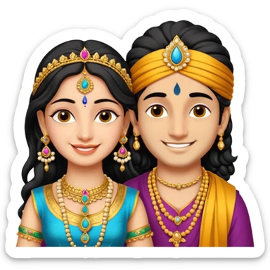 Krishna and Radha sticker