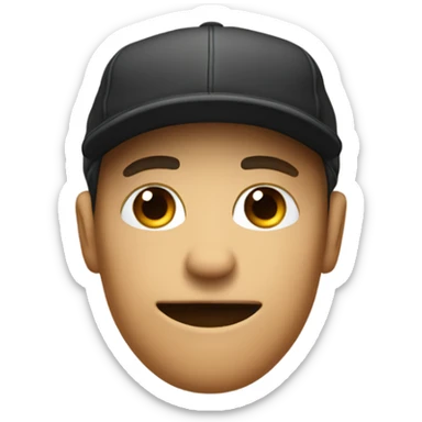 Regular emoji face with backwards hat and hand in a fist, under the chin sticker