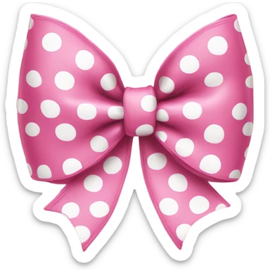 Pink bow with white polka dots  sticker