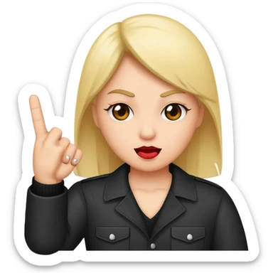 A baddie showing middle finger  sticker