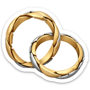 2 smashed wedding ring sticker