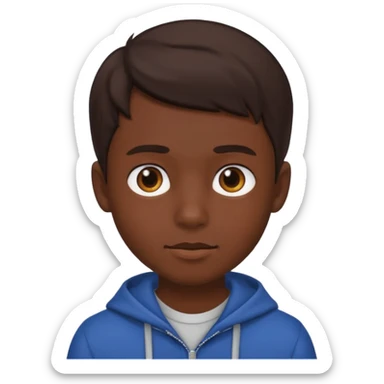 A brunette boy with dark skin color sticker