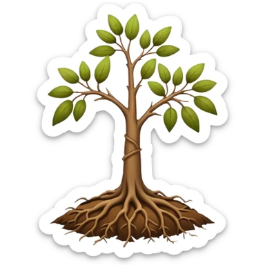 Simple sparse sapling roots sticker