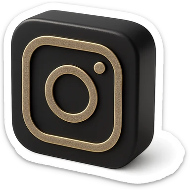 Instagram logo in 3D black style sticker