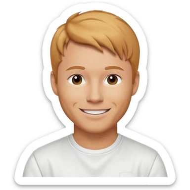 Brian Littrell from Backstreet Boys with reddish blonde hair, white outfit sticker