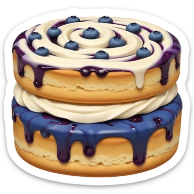 blueberry biscuit with no filling and icing swirl on top sticker