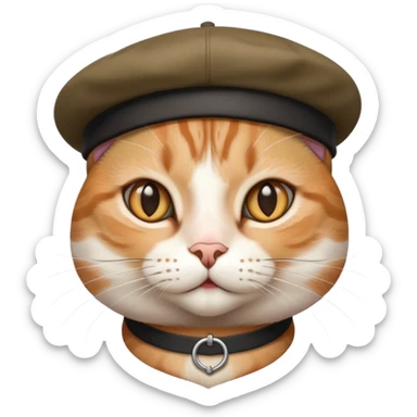 Cat wearing a French gay sticker