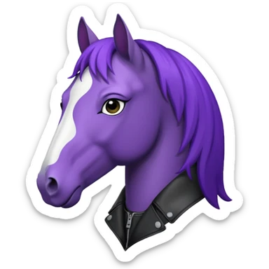 Purple horse wearing leather jacket
 sticker