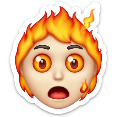 emoji scared and worried face with burning eyes and vomiting sticker