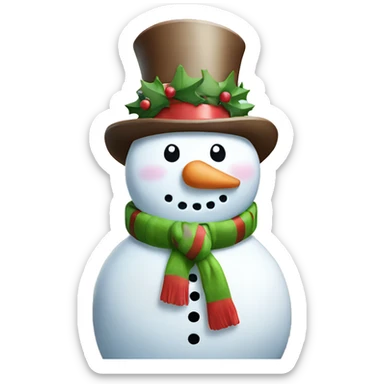 Merry Christmas snowman sticker