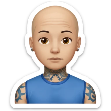 Sujeto pelon vestido de azul tatuado sticker