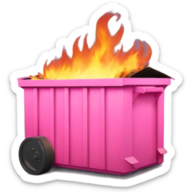 Pink Dumpster on fire sticker