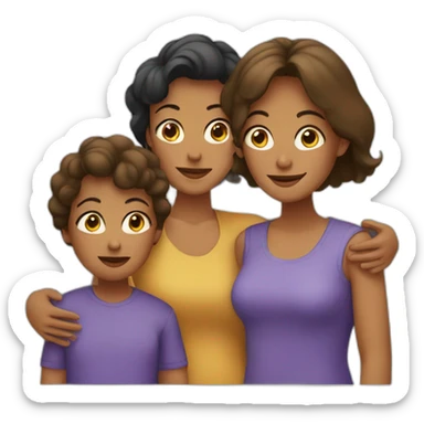 Four moms with one son sticker