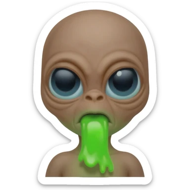 E.T. The Extra-Terrestrial from the movie puking green liquid sticker