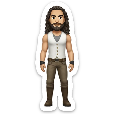 realistic jason momoa wearing vest sticker