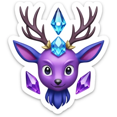 Pokemon legendary cian and purple crystal xerneas sticker